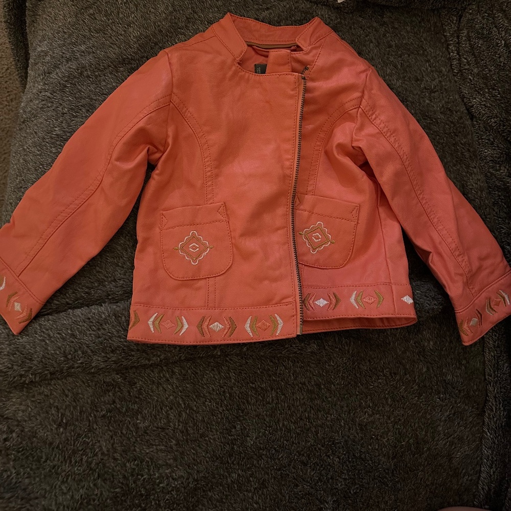 Toddler girl faux leather jacket